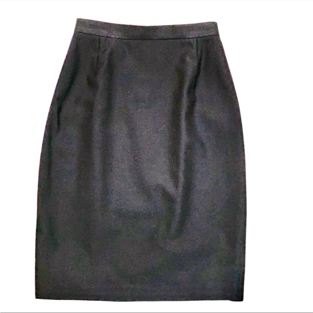 Vintage Escada Black Wool Pencil Skirt
